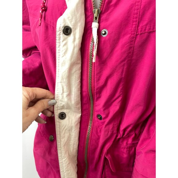 Northern Reflections Vintage Women’s Jacket S Hot Pink Hood Zip Snaps Pockets - Picture 10 of 16